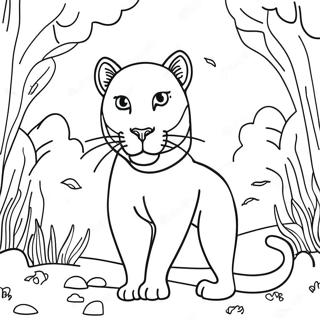 Halaman Mewarnai Puma Dengan Latar Belakang Cerah 113657-49654
