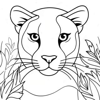 Halaman Mewarnai Puma Dengan Latar Belakang Cerah 113657-49655