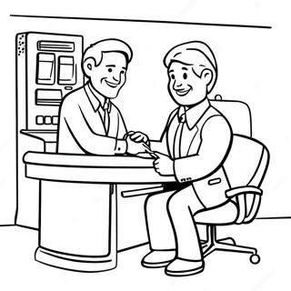 Halaman Mewarnai Teller Bank Yang Ramah 113708-49692