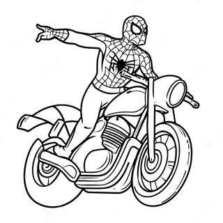 Motorcycle Spiderman Halaman Mewarnai