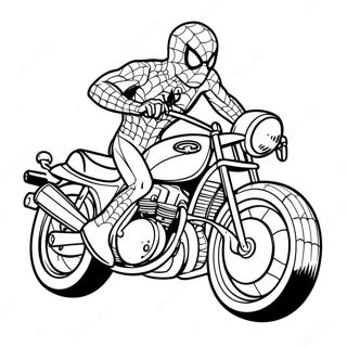 Halaman Mewarnai Spiderman Mengendarai Sepeda Motor 114373-50198