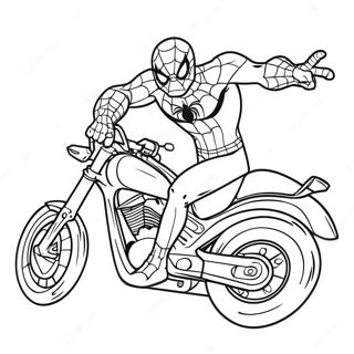 Halaman Mewarnai Spiderman Di Sepeda Motor Keren 114375 50207