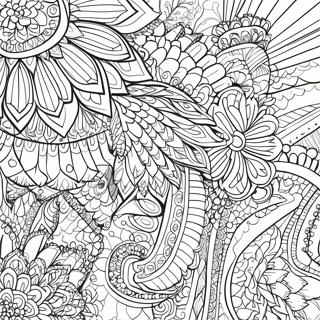 Halaman Mewarnai Desain Henna Yang Rumit 114580 50363