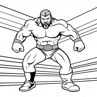 Halaman Mewarnai Triple H Yang Penuh Aksi Di Ring 114609-50393