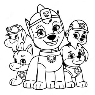 Halaman Mewarnai Ryder Dengan Teman Teman Paw Patrolnya 114632-50403