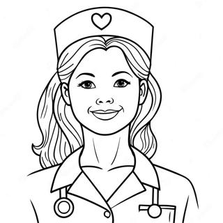 Halaman Mewarnai Perawat Dalam Seragam Dengan Hati 114763 50510