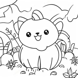 Halaman Mewarnai Kucing Main Di Ladang Labu 115280 50909