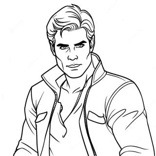 Halaman Mewarnai Stefan Salvatore Dalam Aksi 115717-51250