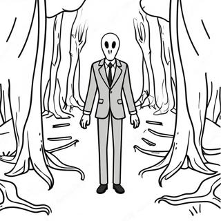 Halaman Mewarnai Slenderman Menyeramkan Di Hutan 115767-51281