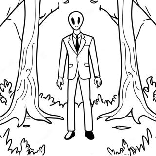 Halaman Mewarnai Slenderman Menyeramkan Di Hutan 115767-51282