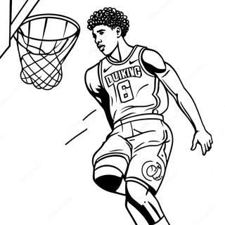 Halaman Mewarnai Lamelo Ball Melakukan Dunk 115921-51401