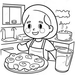 Halaman Mewarnai Nana Membuat Kue 115948 51427