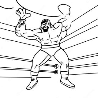 Halaman Mewarnai Pegulat Wwe Melompat Ke Lawan 116232-51643