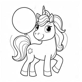 Unicorn Ulang Tahun Bahagia Dengan Balon Halaman Mewarnai 116311 51706