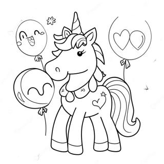 Unicorn Ulang Tahun Bahagia Dengan Balon Halaman Mewarnai 116311 51708