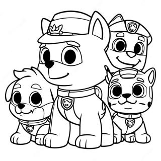 Halaman Mewarnai Paw Patrol Rocky Dengan Teman Teman 116389-51765