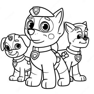 Halaman Mewarnai Paw Patrol Rocky Dengan Teman Teman 116389-51767