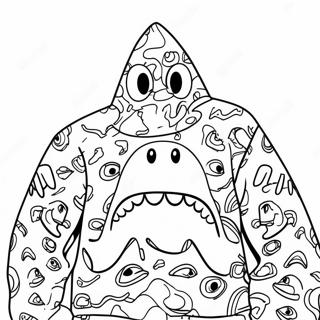 Halaman Mewarnai Hoodie Shark Bape 116467-51989