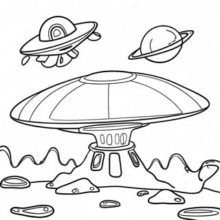 Halaman Mewarnai Pesawat Luar Angkasa Alien 116800 52251