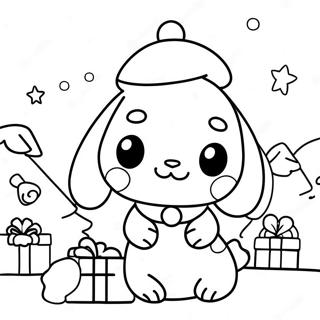 Cinnamoroll Natal Halaman Mewarnai