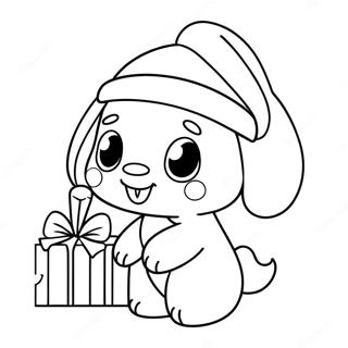 Halaman Mewarnai Cinnamoroll Dengan Topi Santa 116824-52265