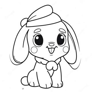 Halaman Mewarnai Cinnamoroll Dengan Topi Santa 116824-52267