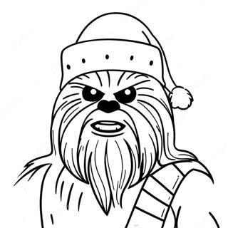 Halaman Mewarnai Chewbacca Dengan Topi Santa 116927-52345