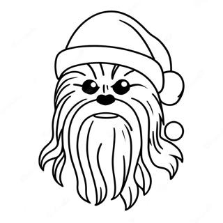 Halaman Mewarnai Chewbacca Dengan Topi Santa 116927-52346