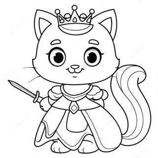 Halaman Mewarnai Putri Kucing Yang Berani 117032-52429