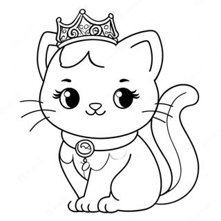 Halaman Mewarnai Putri Kucing Yang Anggun 117033-52435