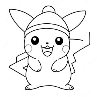 Pikachu Dengan Topi Santa Halaman Mewarnai 117056-52445