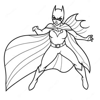 Halaman Mewarnai Batgirl Dengan Jubah 117135-52502