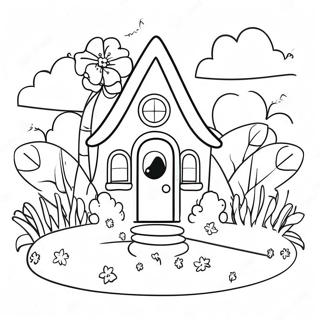 Halaman Mewarnai Rumah Imut Dengan Taman 117211-52567