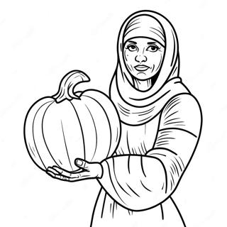 Halaman Mewarnai Mumi Memegang Labu 117367 52691