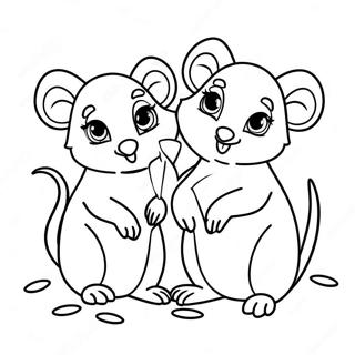 Halaman Mewarnai Keluarga Possum Yang Menggemaskan 117444 52749