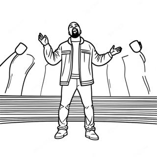 Halaman Mewarnai Kanye West Beraksi Di Panggung 117623 52875