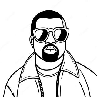 Halaman Mewarnai Kanye West Dengan Kacamata 117624 52878