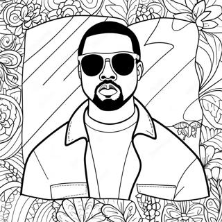 Halaman Mewarnai Kanye West Dengan Kacamata 117624 52880