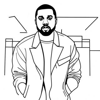 Halaman Mewarnai Kanye West Dengan Pakaian Stylish 117625 52881