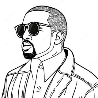Halaman Mewarnai Kanye West Dengan Pakaian Stylish 117625 52882