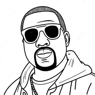 Halaman Mewarnai Kanye West Dengan Pakaian Stylish 117625 52883