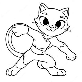 Halaman Mewarnai Cat Noir Yang Heroik Dalam Aksi 117650 52897