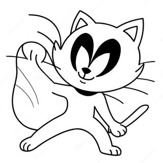 Halaman Mewarnai Cat Noir Yang Heroik Dalam Aksi 117650 52898