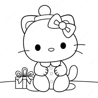 Hello Kitty Natal Halaman Mewarnai