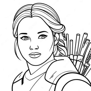 Halaman Mewarnai Katniss Everdeen Dalam Aksi 118321-53527