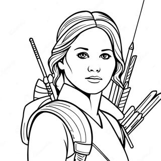 Halaman Mewarnai Katniss Everdeen Dalam Aksi 118321-53528
