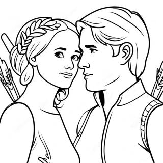 Halaman Mewarnai Peeta Mellark Dan Katniss 118322-53530