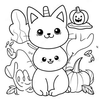 Halaman Mewarnai Kucing Halloween 118651-53782