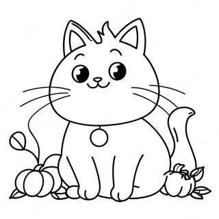 Halaman Mewarnai Kucing Labu Yang Ceria 118653 53791