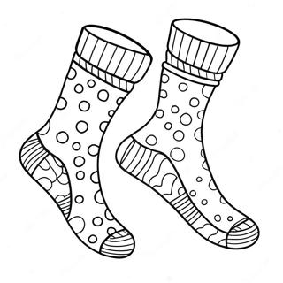 Halaman Mewarnai Kaos Kaki Polka Dot 118808-53911